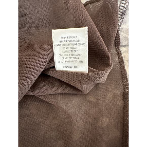 Garnet Hill Pocket Detail Trapeze Dress Long Sleeve Brown Abstract Print Size L - Picture 13 of 13